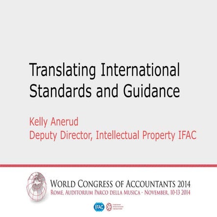Translating International Standards and Guidance