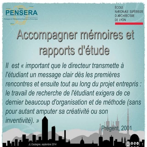 Accompagner mémoires et rapports d'étude