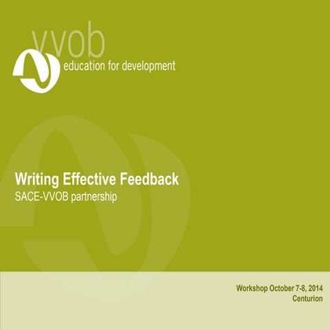 Writing Effective Feedback