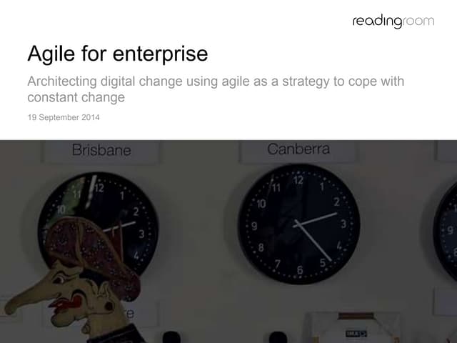 Agile for enterprise - Architecting digital change using agile as a strategy ...
