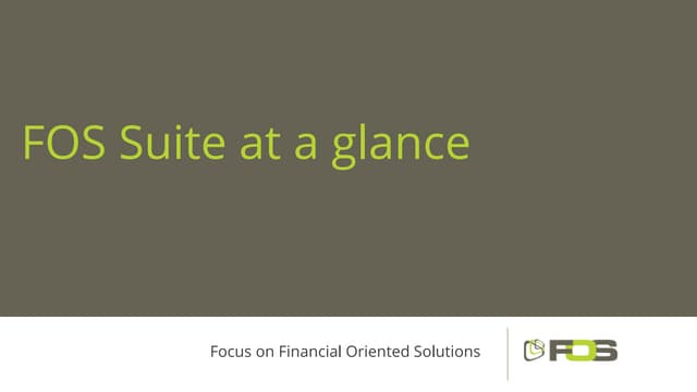 Epicor ERP - FOS Suite product profile