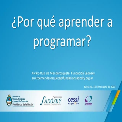 ¿Por qué hay que aprender a programar? (una actualización)