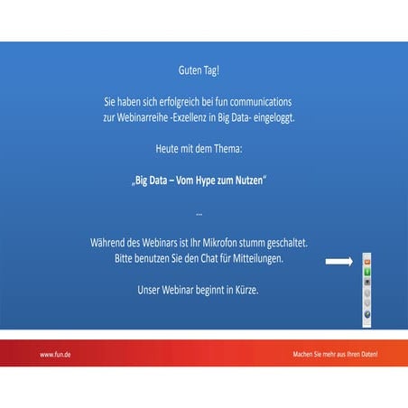 Webinar: BigData - Vom Hype zum Nutzen