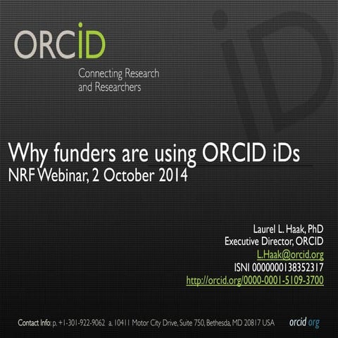 Why and How Funders are using ORCID iDs