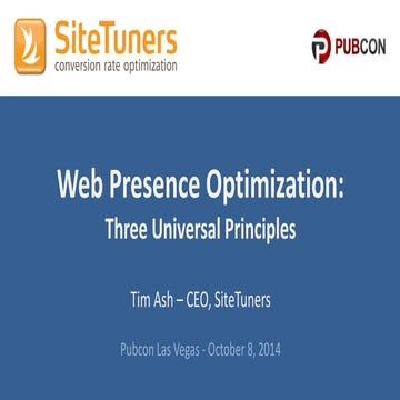 PubCon Las Vegas - October 8th, 2014 - Optimizing Web 