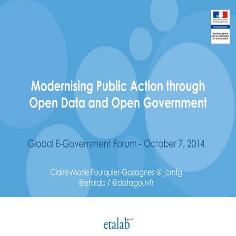 Modernising Public Action through Open Data and Open Government