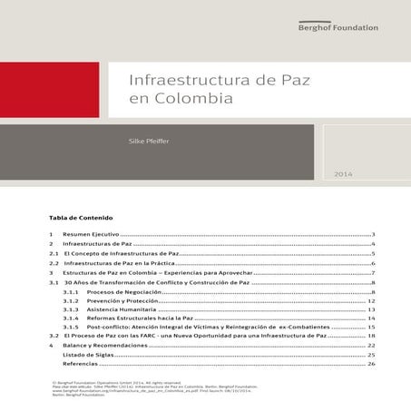 Infraestructura de Paz en Colombia - Berghof Foundation