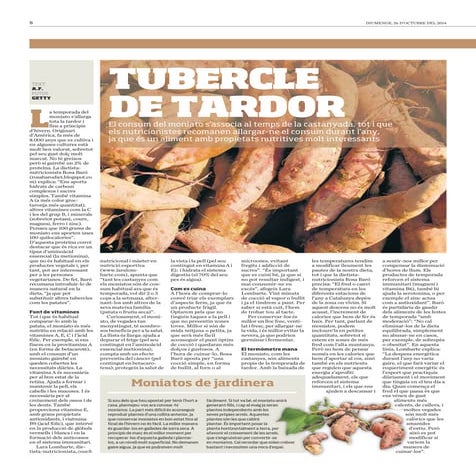 Bo i proper moniatos al diari Ara, amb receptes de Llepadits