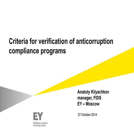 Criteria for verification of anticorruption compliance programs