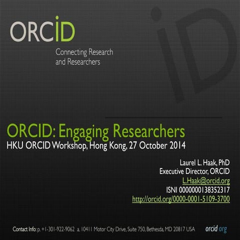 ORCID: Engaging Researchers