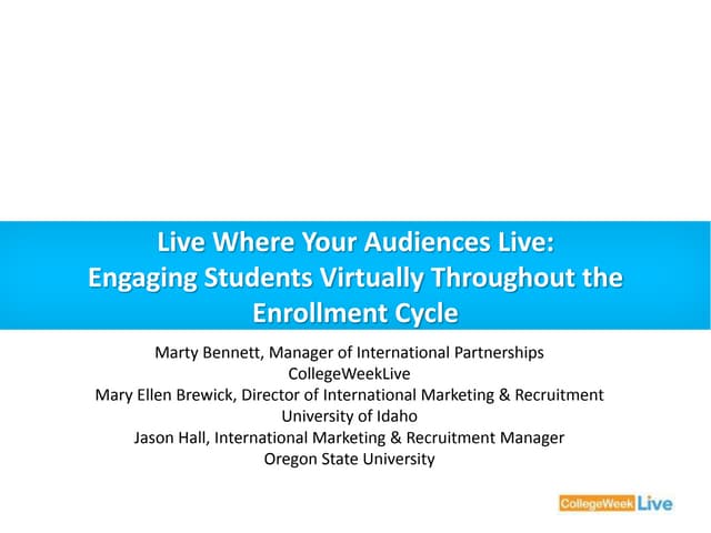 Engaging Students Virtually Throughout the Enrollment Cycle