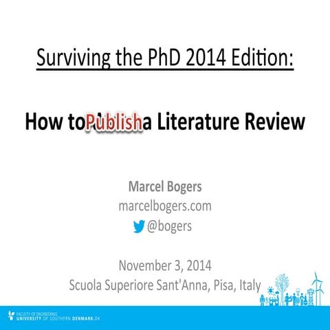 How to write (and publish) a literature review