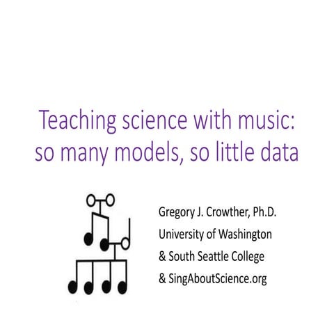 Teaching science with music: so many models, so little data | PPTX