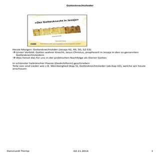 Gottesknechtslieder in Jesaja Var. ...