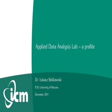 A profile of Applied Data Analysis Lab (ADA Lab)