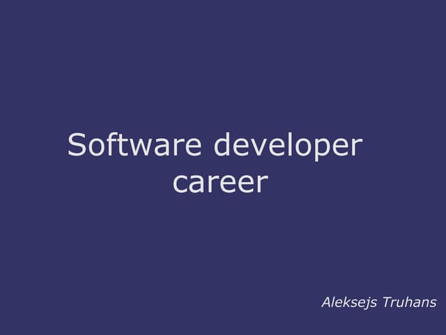 Starting a Software Developer Career