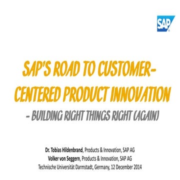 Update: SAP's Road to Customer-Centered Product Innovation