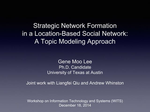 Strategic Network Formation in a Location-Based Social Network
