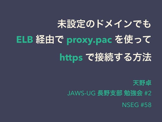 未設定のドメインでも ELB 経由で proxy.pac を使って h...