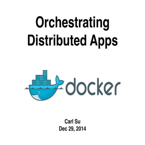 Orchestrating Distributed Apps with Docker