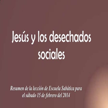Jesús y los desechados sociales