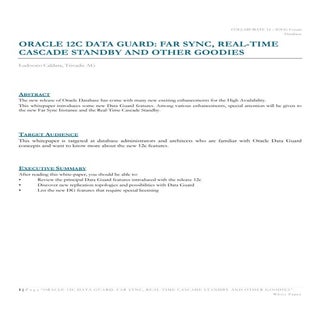 ORACLE 12C DATA GUARD: FAR SYNC, RE...