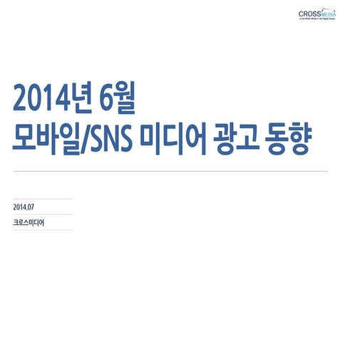 2014년 6월 모바일, sns 미디어 광고 동향