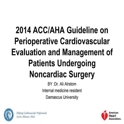 2014 accaha guideline on perioperative cardiovascular evaluation and manageme...