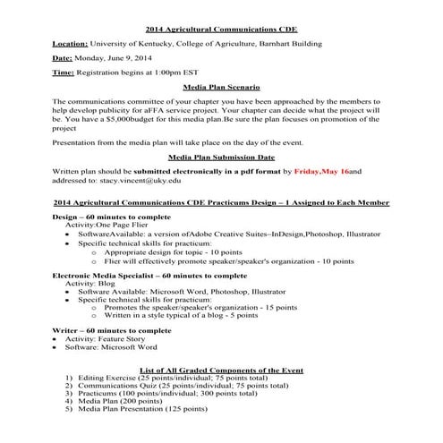 2014 agricultural communications cde media plan scenario
