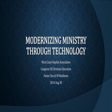 Modernizing Ministry Through Technology