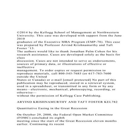 ©2014 by the Kellogg School of Management at Northwestern .docx