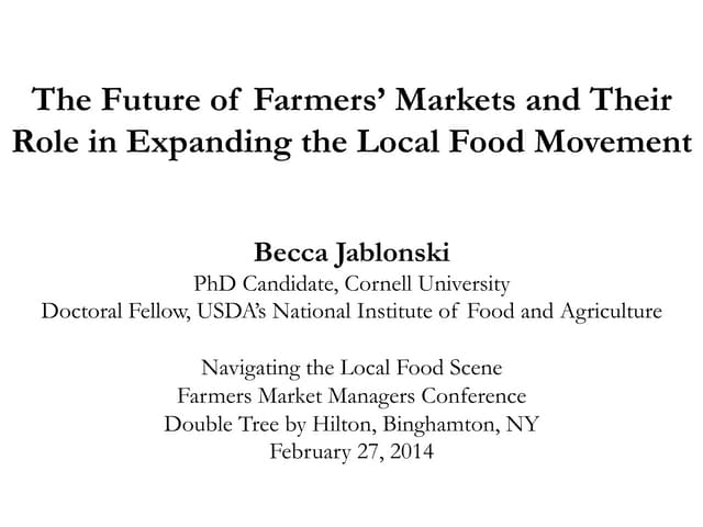 The Future of Farmers Markets