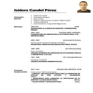 Currículum Vitae Isidoro Candel Pér...
