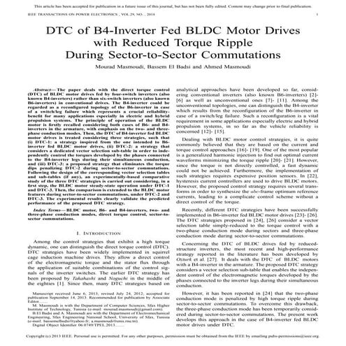 2014 dtc of b4 inverter fed bldc motor