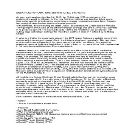 2015 Ducati Multistrada press release