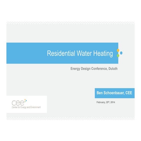 Residential Water Heating