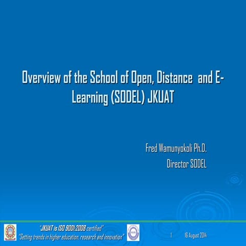 2014 e learning innovations conference jkuat sodel fred wamunyokoli