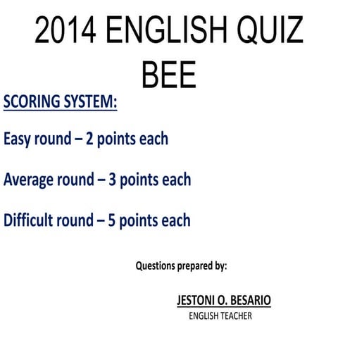 2014 english quiz bee best
