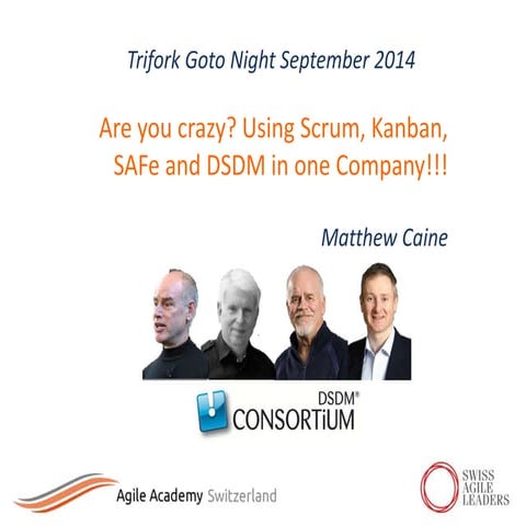 Are you crazy? Using Scrum, Kanban, SAFe and DSDM in one Company!!!