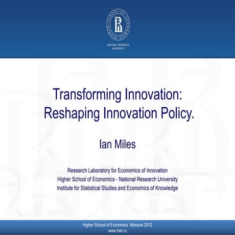 changing innovation and reshaping policy