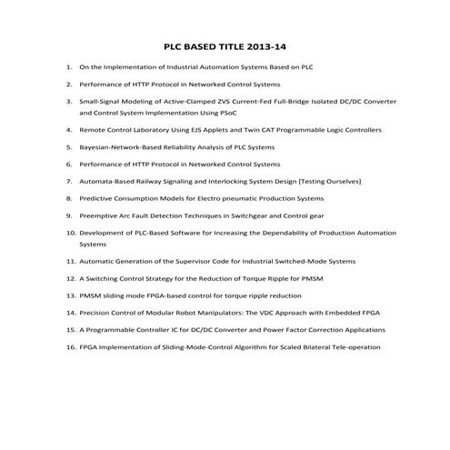 2014 ieee project plc based title