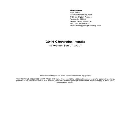 2014 Chevy Impala 2 LT trim | PDF