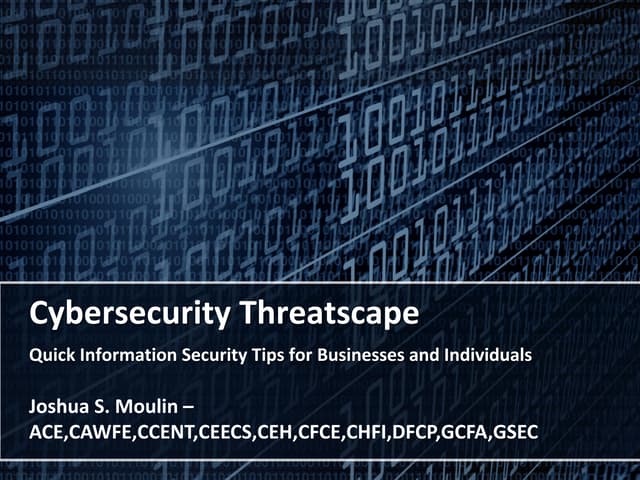 Information Security Basics for Businesses and Individuals
