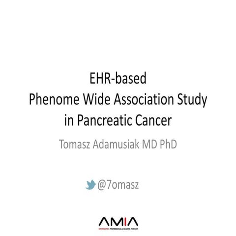 EHR-based Phenome Wide Association Study in Pancreatic Cancer