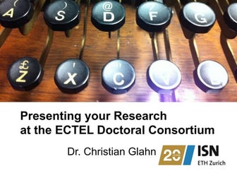 Presenting your Research at the ECTEL Doctoral Consortium
