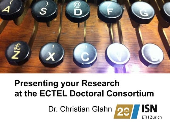 Presenting your Research at the ECTEL Doctoral Consortium