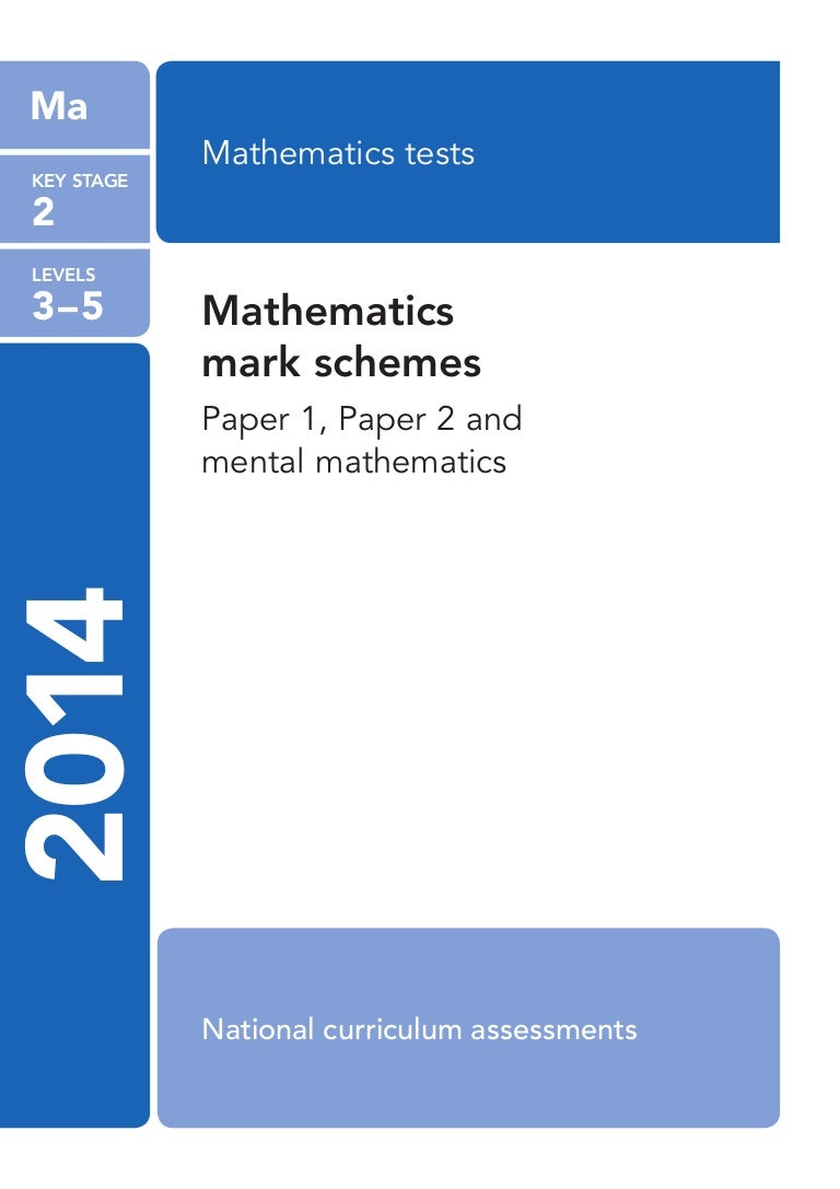 2014 Ks2 L3 5mathematicsmarkschemedigitalho 1 - 