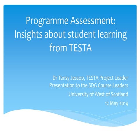  TESTA, Presentation to the SDG Course Leaders, University of West of Scotlan...
