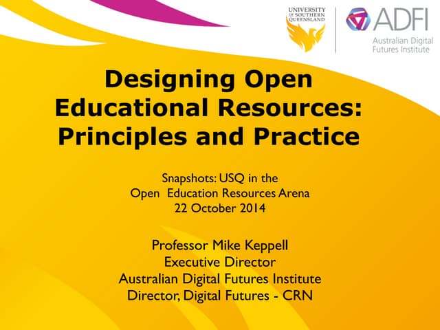 Designing Open Educational Resources