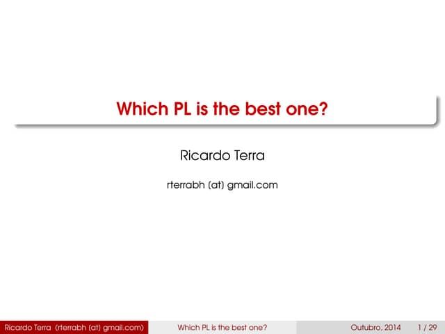 Which Programming Language is the best one?